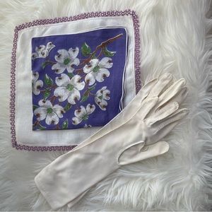 Vintage Mid Century Purple Background for Dogwood Flowers Hankies (2)